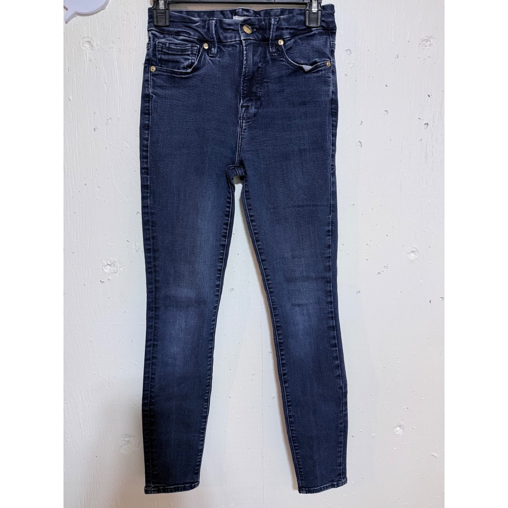 Good American Good Legs High Rise Skinny Jeans Dark Wash Blue 2/26 GL873T